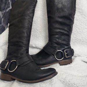 Crown Vintage Buckle Wide Leg knee high boots size 9M